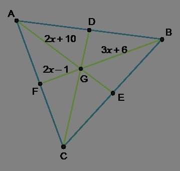 Gis the centroid of triangle abc. what is the length of ae?  ? units