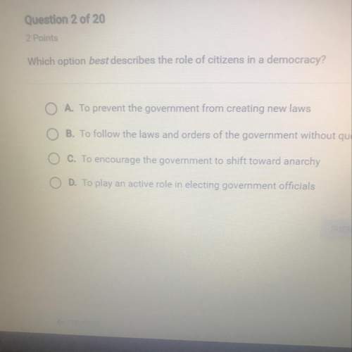 2 which option best describes the role of citizens in a democracy?