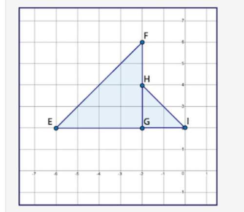 Coordinate plane with triangles efg and ghi with e at negative 6 comma 2, f at negative 2 comma 6, g