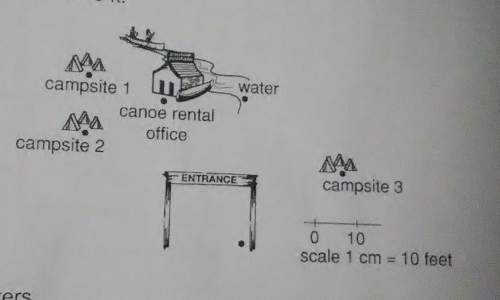 How many centimeters is campsite 3 from the water