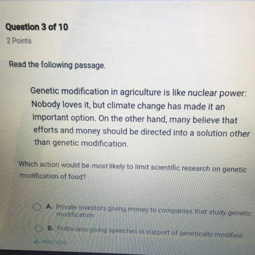 Which action would be most likely to limit scientific research on genetic modification of food