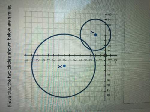 Prove that the two circles shown below are similar. circle x is shown with a center at n