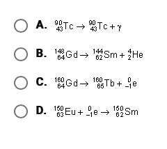 Which of the following represents beta decay