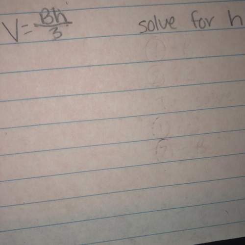 Ineed on solving literal equations for algebra 1 the equation is v=bh/3 and i need to solve for h.