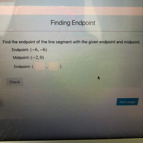 Finding endpoint - find the endpoint of the line segment with the given endpoint and mid