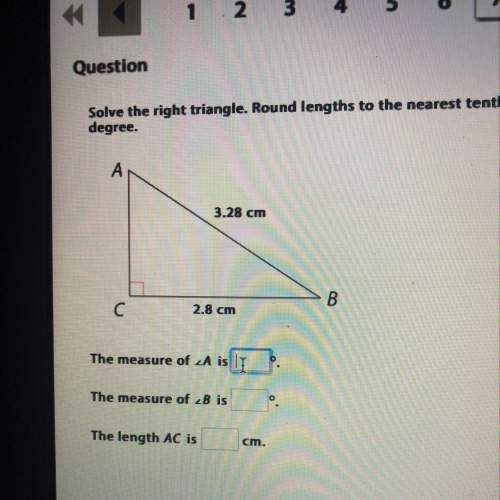 Solve the right triangle. round lengths to the nearest tenth and angles to the nearest degree&lt;