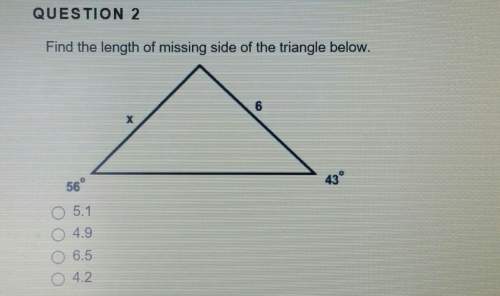find the length of missing side of the triangle below.