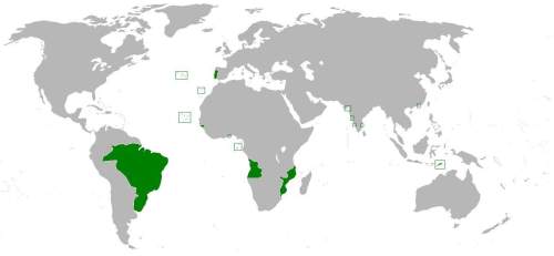 Which empire (shown below) dominated both coasts of africa and created the colony of brazil?