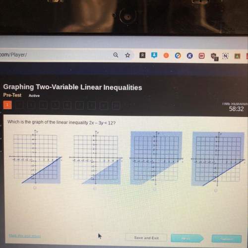 Which is the graph of the linear inequality 2x-3x&lt; 12?