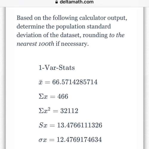 How do i find the population standard deviation of dataset