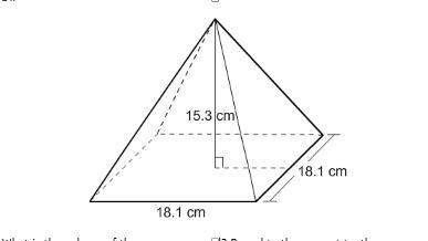 What is the volume of the square pyramid? round to the nearest tenth
