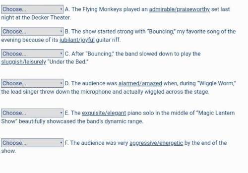 Evan is writing a review of a rock concert for his blog and is having trouble choosing words that pr