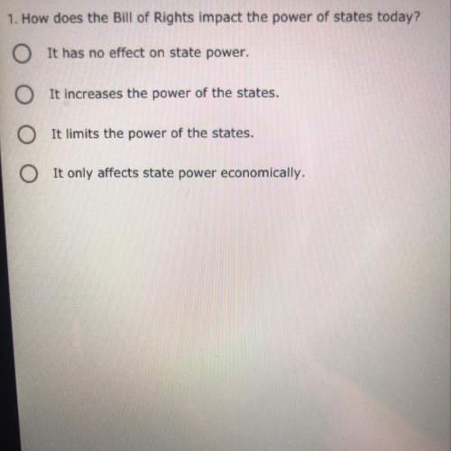 How does the bill of rights impact the power of states today?  a,b,c, or d?