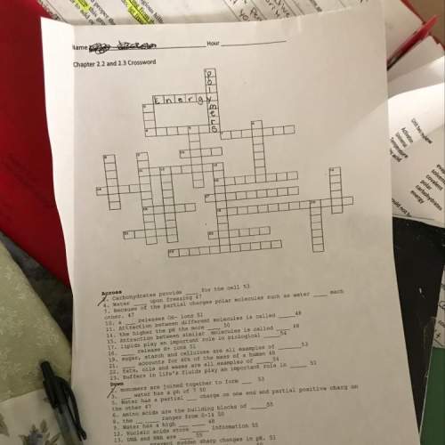 Chapter 2.2 and 2.3 biology crossword