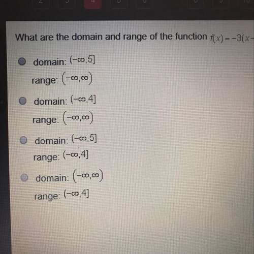 What are the domain and the range of the function f(x)=-3(x-5)^2+4?