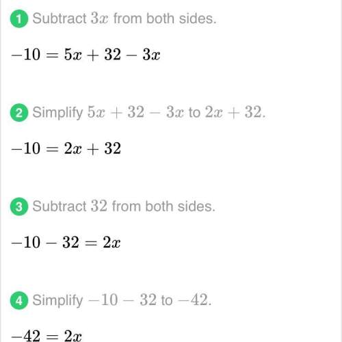 Slove the equation and show your work  3x-10=5x+32