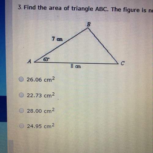 Find the area of triangle abc. the figure is not drawn to scale.  a:  26.06 cm^2
