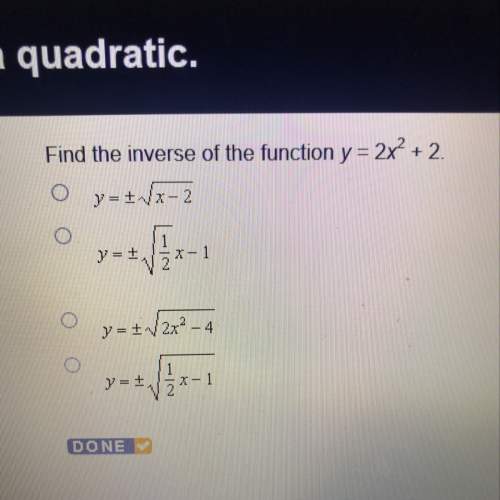 Find the inverse of the function y=2x^2+2