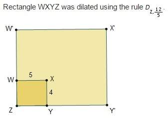 Rectangle wxyz was dilated using the rule . what is w'x'?  8 units 10 units 12 uni