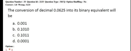 The conversion of decimal 0.0625 into its binary equivalent. explain.