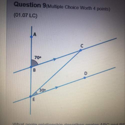 What angle relationship describes angles abc and bed