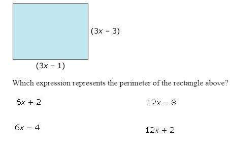 (algebra ii) which expression represents the perimeter of the rectangle above?