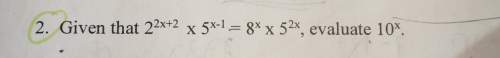 Given that {2}^{2x + 2} \times {5}^{x - 1} = {8}^{x} \times {5}^{2x}22x+2×5x−1=8x×52