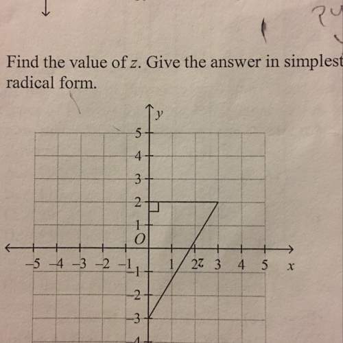 Find value of z. give the answer in simplest radical form