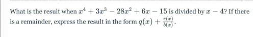 Polynomial synthetic division problem shown below. solve .