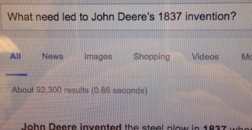 What need led to john deere's 1837 invention?
