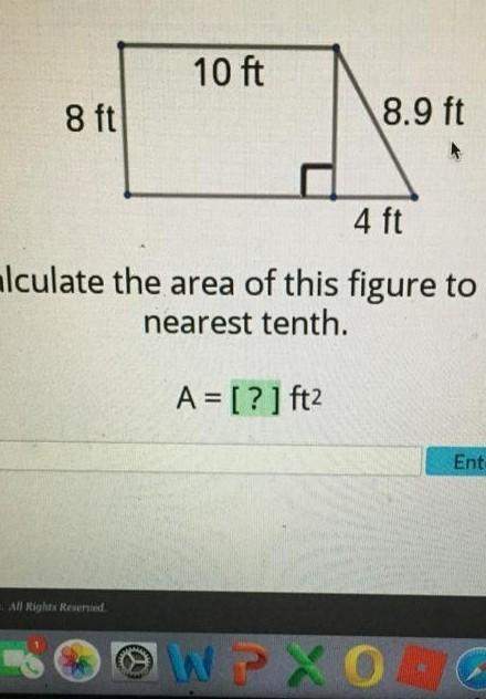 Calculate the area of this figure to the nearest tenth.