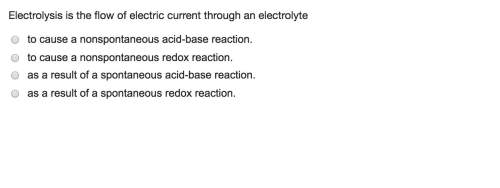Electrolysis is the flow of electric current through an electrolyte