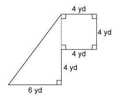 What is the area of this figure?  a. 28yd b. 40yd c. 52yd d. 64yd