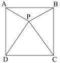 The figure below shows a square abcd and an equilateral triangle dpc.  jake makes the ch