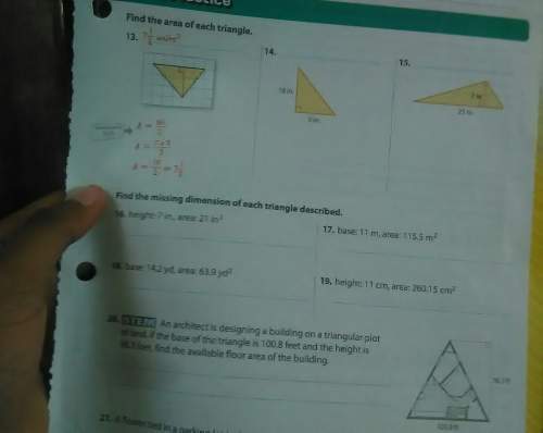 Find the area of each triangle 10inches 9inches