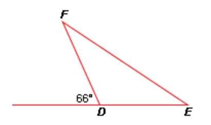 If def is an isosceles triangle with base ef, what is the measure of f?