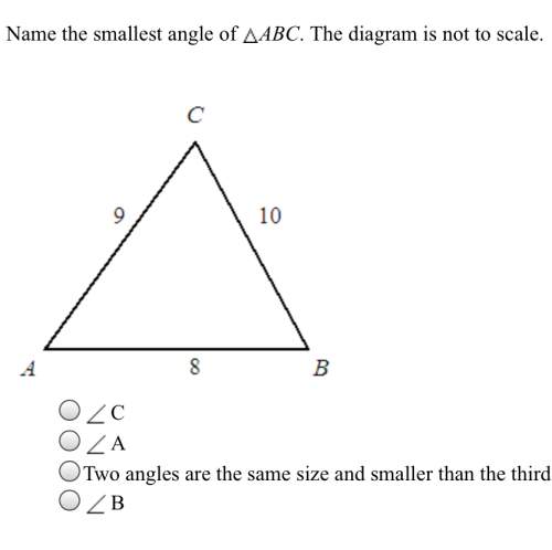 Name the smallest angle of abc. the diagram is not to scale.