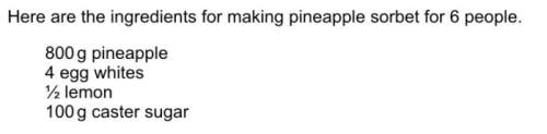 Dan makes pineapple sorbet  he uses 2 and 1/2 of lemons work out how many people he make