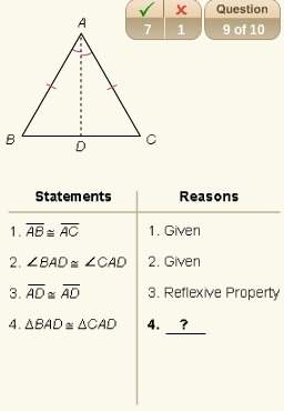 Fast] given: ab = ac, prove: ad bisects bc. supply the missing reason for statem