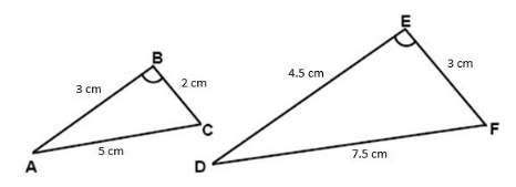 Which is the best description of triangles abc and def?  a they are congruent but not si
