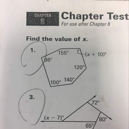 Find the value of x for question 1 and 3