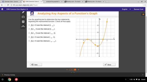 Use the graphing tool to determine the true statements regarding the represented function. check all