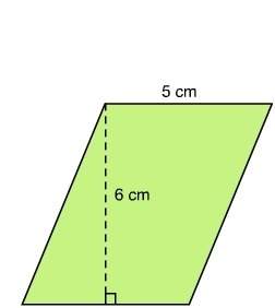 What is the area of the parallelogram?  a. 22 square centimeters