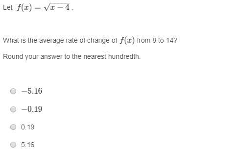What is the average rate of change of f(x) from 8 to 14?  round your answer to the near