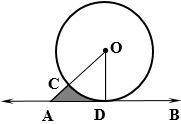 Given:  ab tangent at d, ad = od = 4 find: area of the shaded region