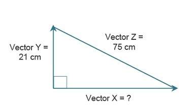 What is the magnitude of vector x a.54 cm b.72 cm c.5184 d.5625