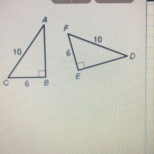 Which method can you use to prove these triangles congruent?  the aas theorem the
