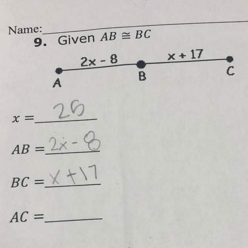 Given ab = bc finding  x= ab= bc= ac=