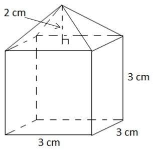 Calculate the volume of the figure.  a. 15 cm^3 b. 33 cm^3 c.45 cm^3 d. 54 c