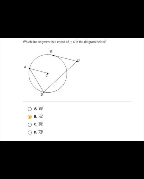 Which line segment is a chord of c in the diagram below?